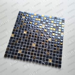 Black iridescent mosaic tile for kitchen and bathroom YAKO