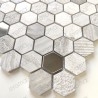 Mosaic stone and steel hexagon tiles floor or wall BELLONA BEIGE