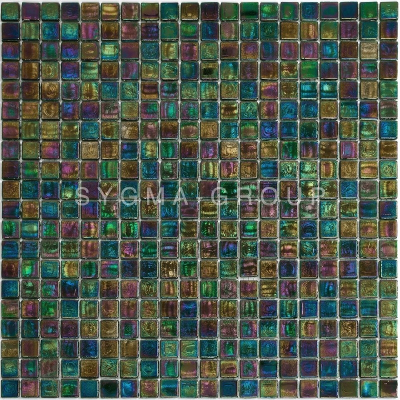 Glass mosaic for bathroom and shower or kitchen wall model Imperial Emeraude