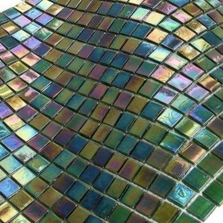 Glass mosaic for bathroom and shower or kitchen wall model Imperial Emeraude