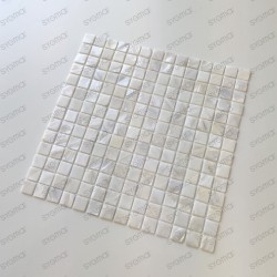 Mother of pearl mosaic tile for bathroom and shower floor and wall NACARAT BLANC