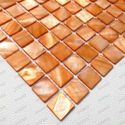 Floor and wall tiles for bathroom and shower shell mosaic NACARAT ORANGE