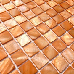Floor and wall tiles for bathroom and shower shell mosaic NACARAT ORANGE
