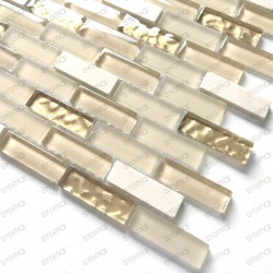Wall mosaic for kitchen and bathroom in glass and stone ARAMIS