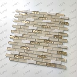 Wall mosaic for kitchen and bathroom in glass and stone ARAMIS