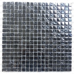 Black glass mosaic tiles...
