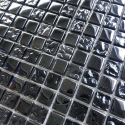 Black glass mosaic tiles for bathroom and kitchen KEREM